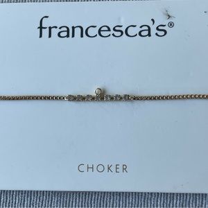 Francesca’s mini stud choker necklace (gold color chain) NWT